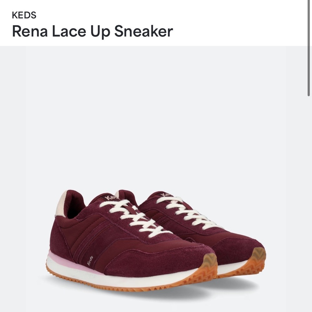 Keds Rena Deep Red Lace-Up Sneakers